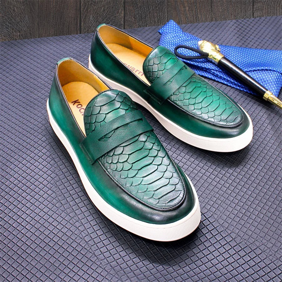 Green color male shoes 2023 sapato de casamento for men